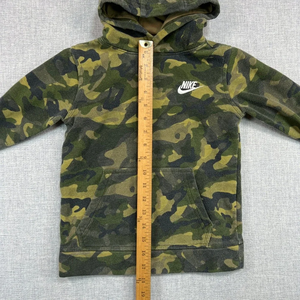 Nike Camo Green Hoodie Sweatshirt Youth Large 6-7 Y2K‎ Sporty Active Camoflage
